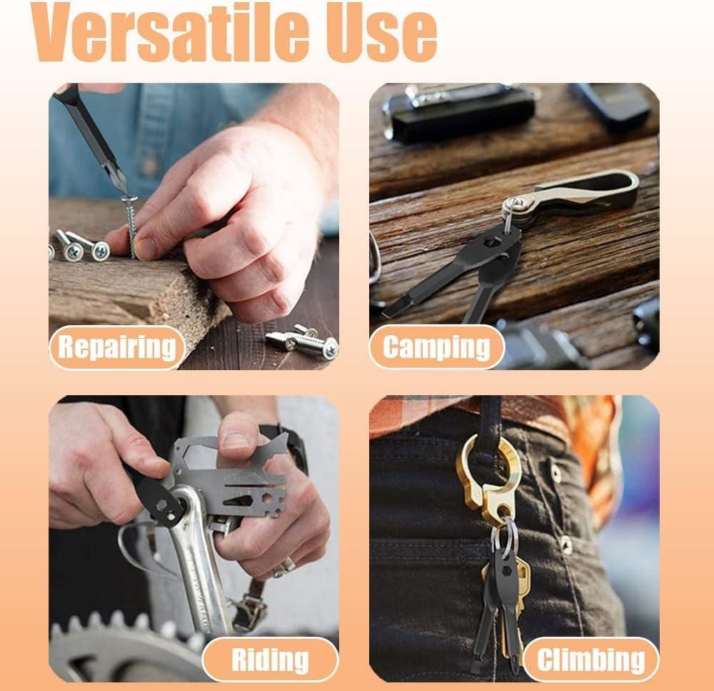 4 Set(8Pcs) EDC Mini Keychain Screwdriver Set Phillips Flat Head Portable Tools