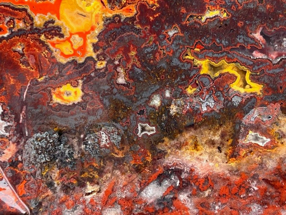 Rare Old Stock Persian Lace Jasper Hematite - Morocco 4.5"x3.5" Agate Rough Slab