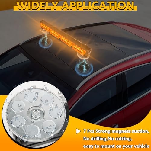 Rechargeable Emergency Strobe Light,12 LED Rooftop Emergency Hazard Strobe