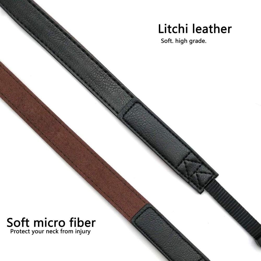 CHMETE Camera Neck Strap Leather Black 143cm,