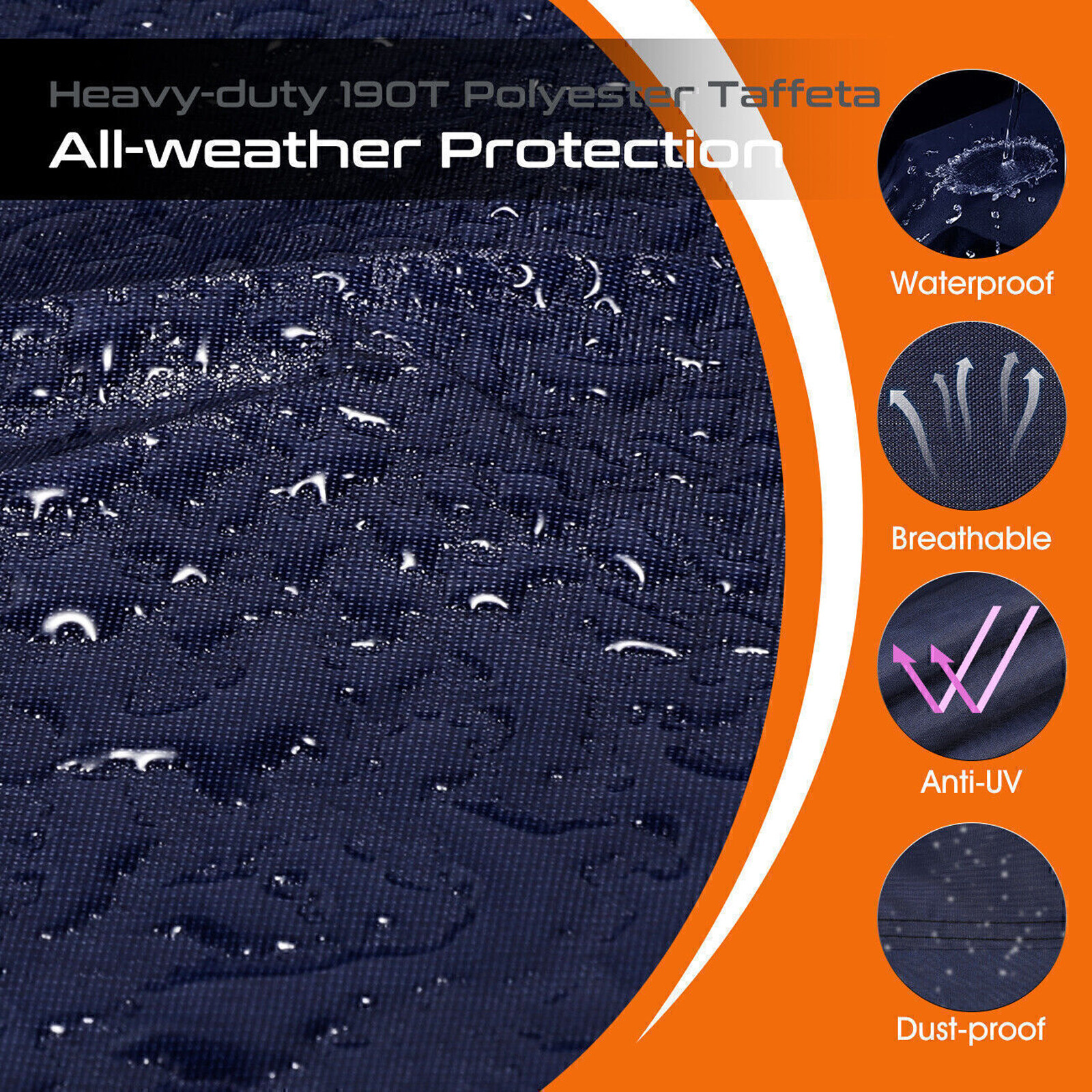 Heavy Duty Waterproof Full Car Cover All Weather Protection Outdoor Dustproof