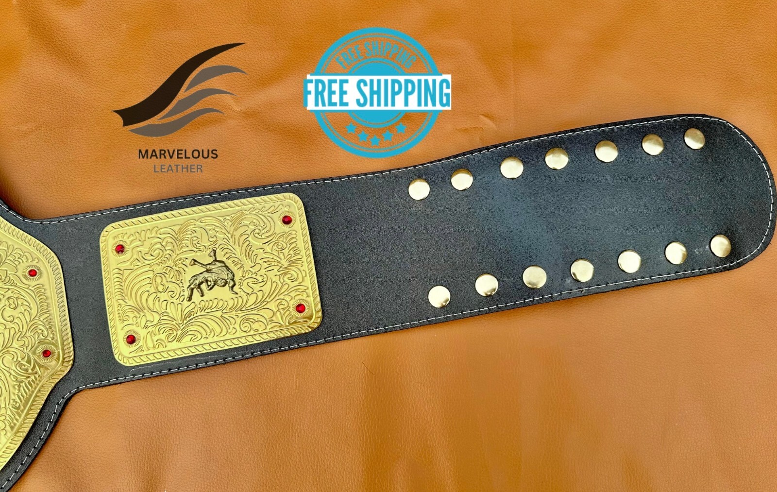 Big Gold World Heavyweight Championship Wrestling Belt Replica 2mm Brass Adult