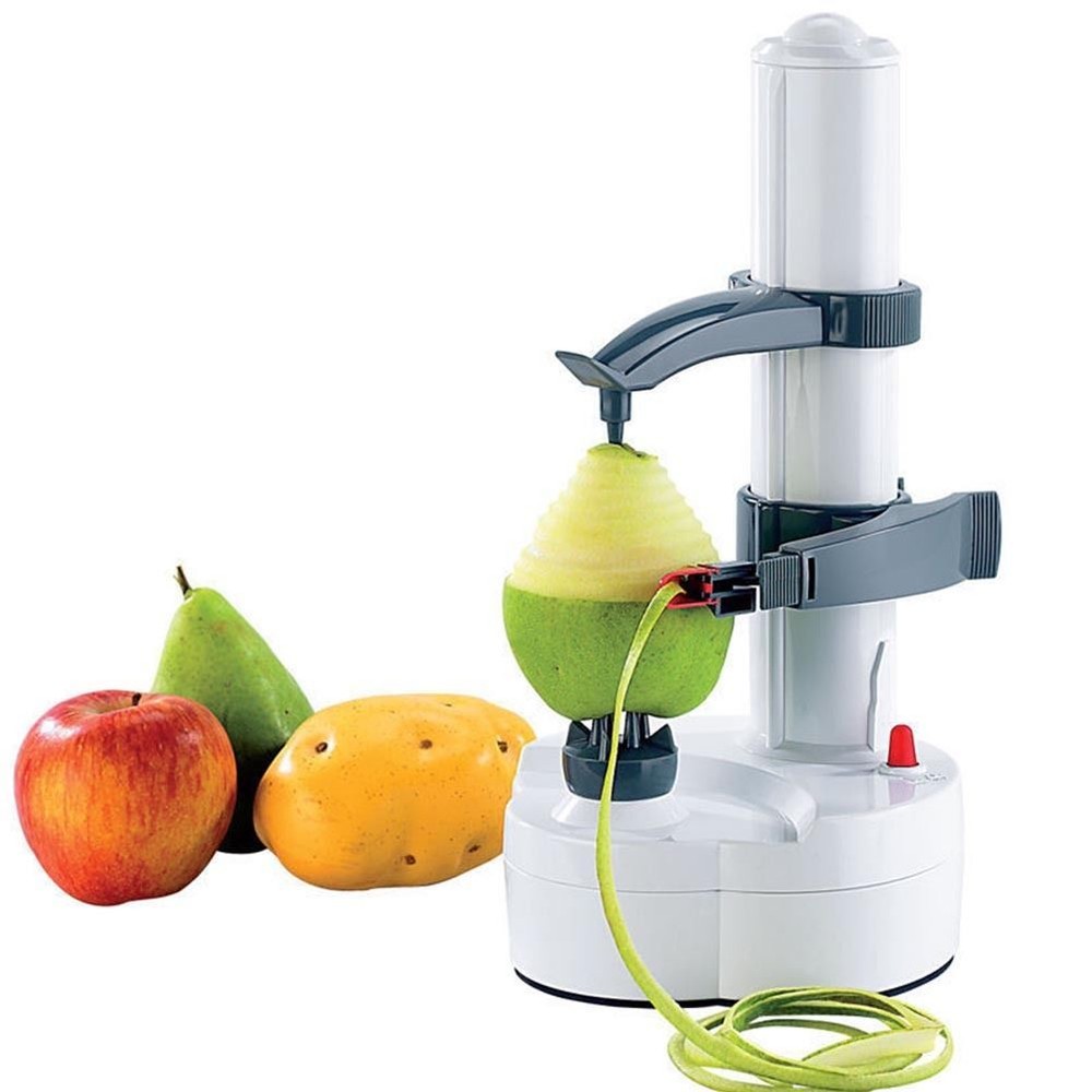 Automatic Electric Potato Peeler Apple Pear Fruit Quick Peeling Tool w/ Adapter