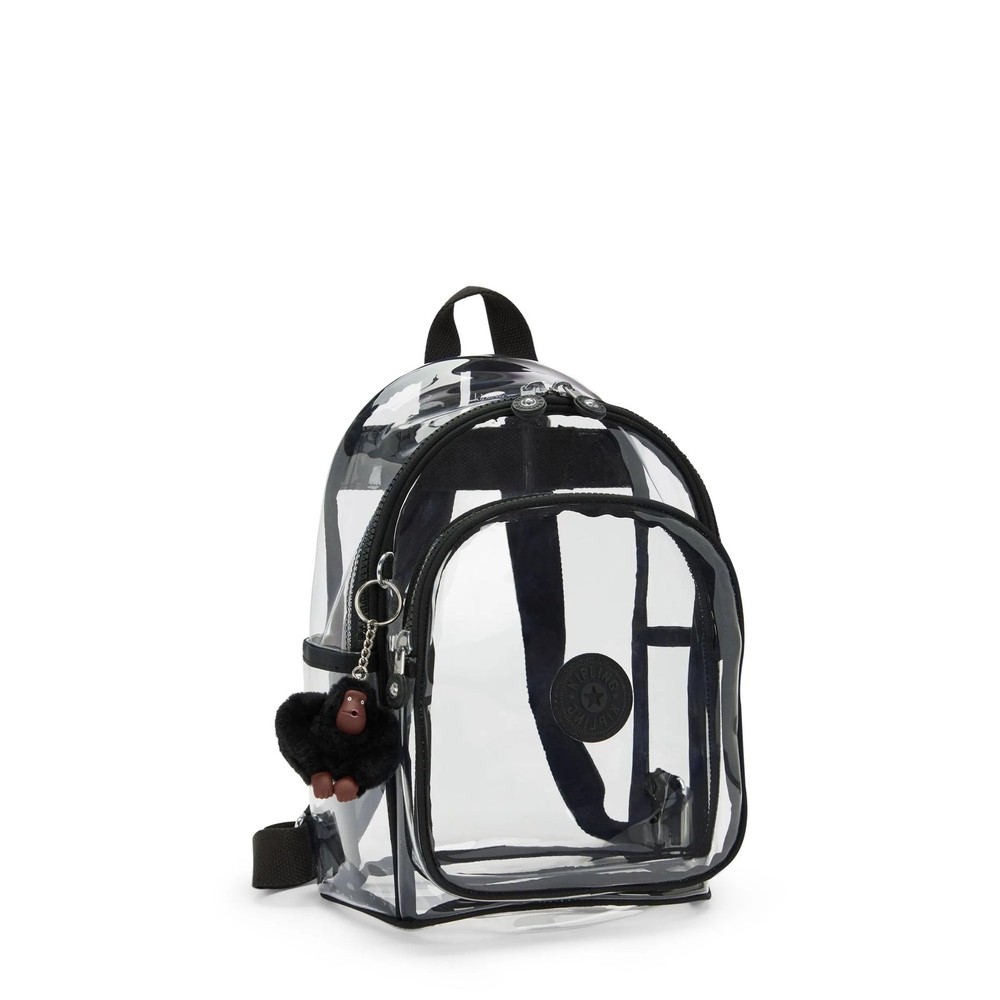 Kipling Jacinta Clear Backpack Jet Black Fun