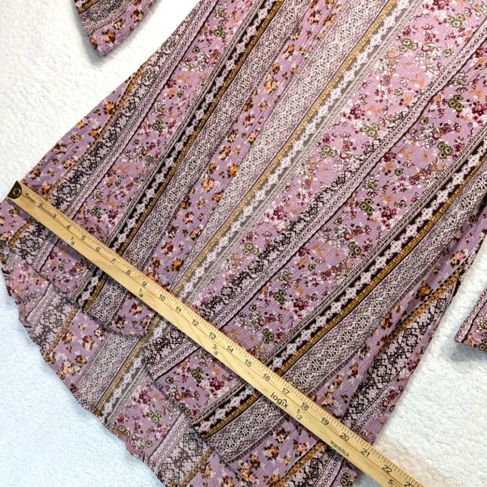 Gypsies & Moondust Boho Floral Print Belle Sleeve Longline Open Kimono Duster