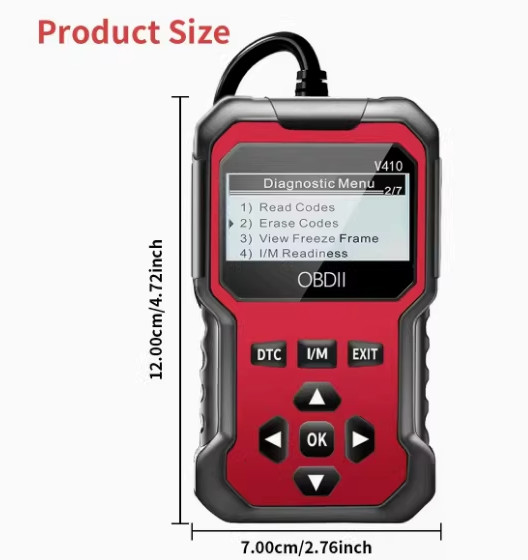 OBD2 Scanner V410 Reads Fault Codes Clears Codes and Captures Freeze Frame Data