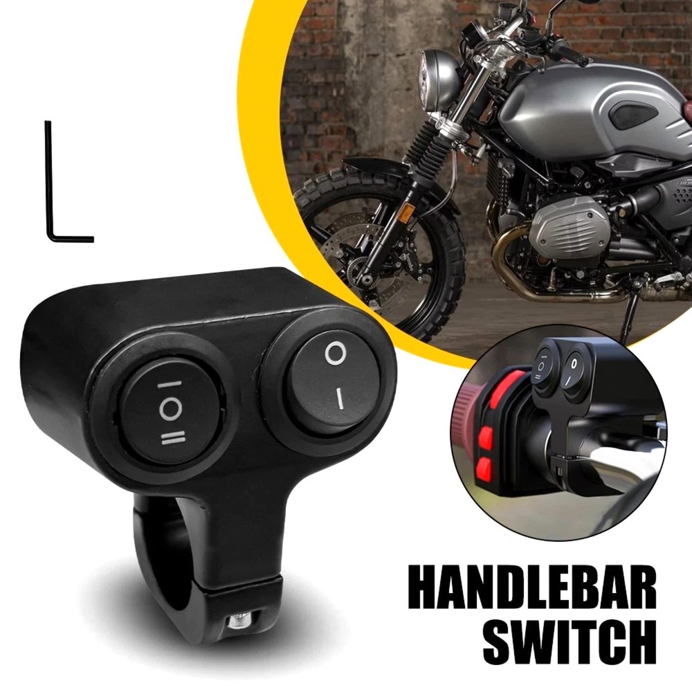 Motorcycle Handlebar 7/8" Dual Button On Off Switch For Headlight Spot Light New