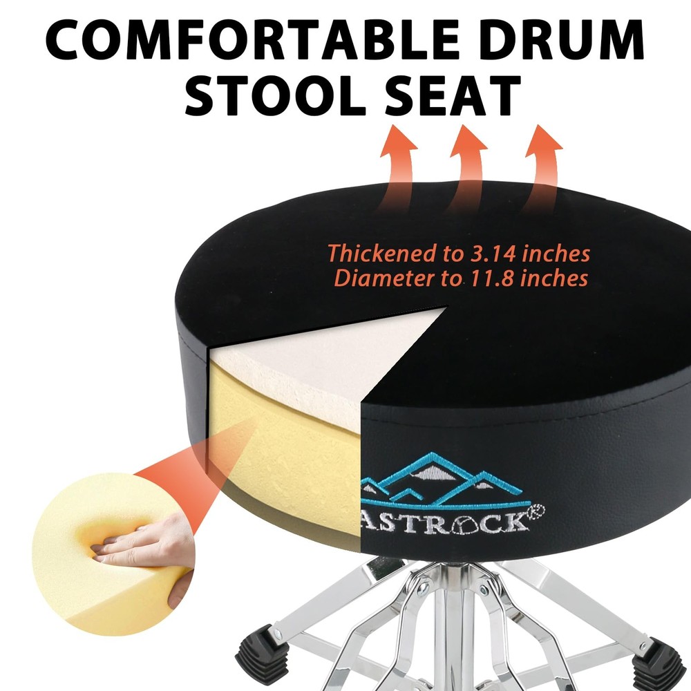 Drum Throne Drum Stools with 4 Legs Support,Universal Height Adjustable Drum ...
