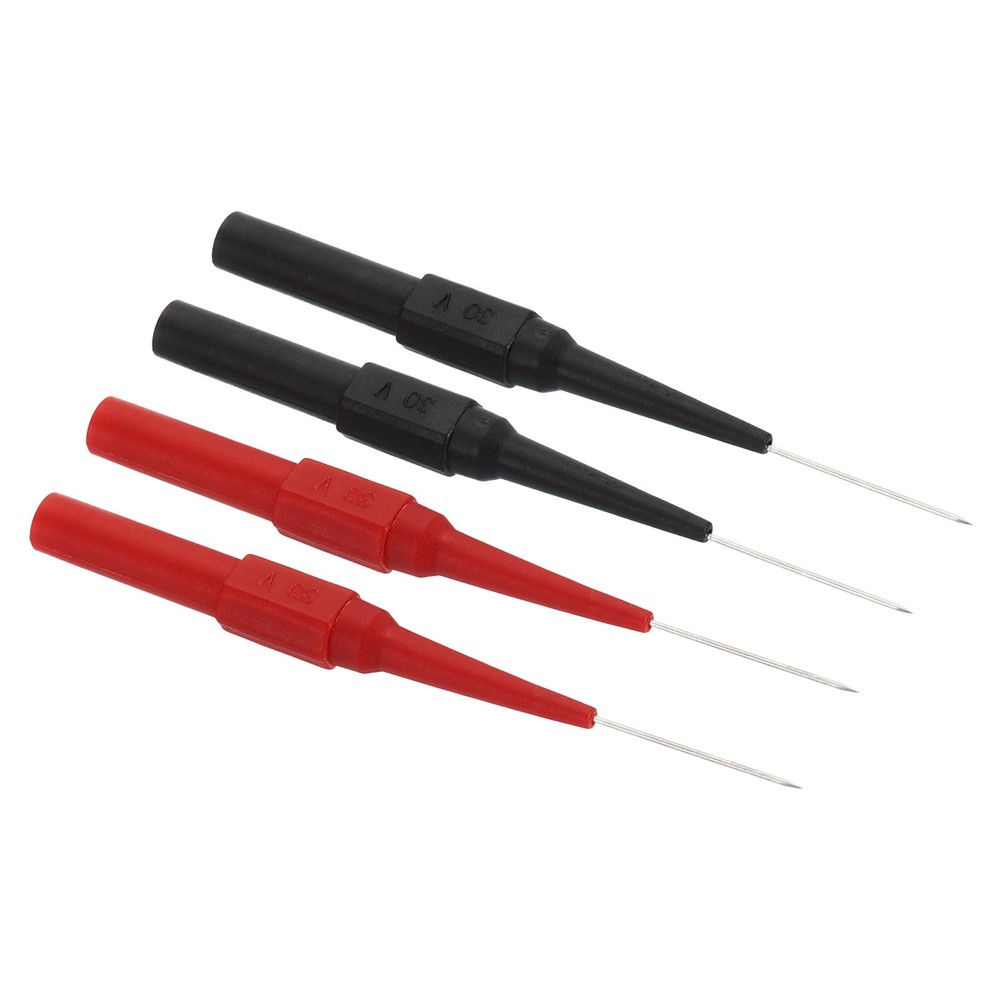 4Pcs 0.7mm Test Probe Copper Multimeter Test Extention Sharp Probe Pin Red Black