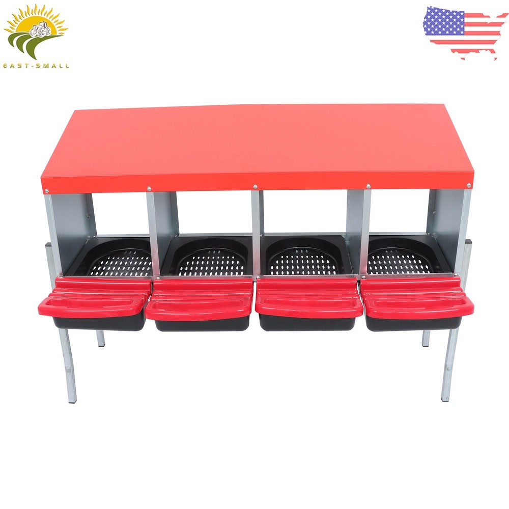 Roll Out Chicken Nesting Boxes 4 Hole For Laying Eggs Coop Compartment