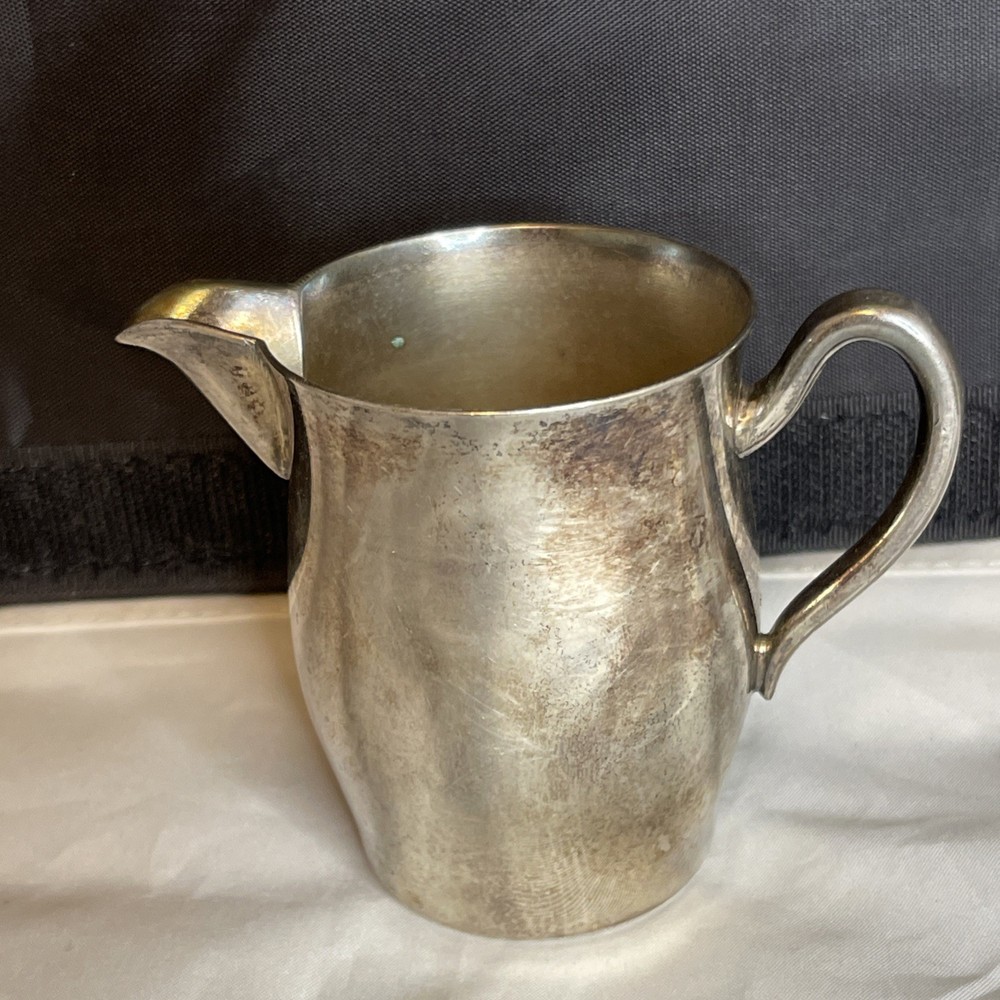 Vintage Academy Silver on Copper Creamer Pitcher 3”