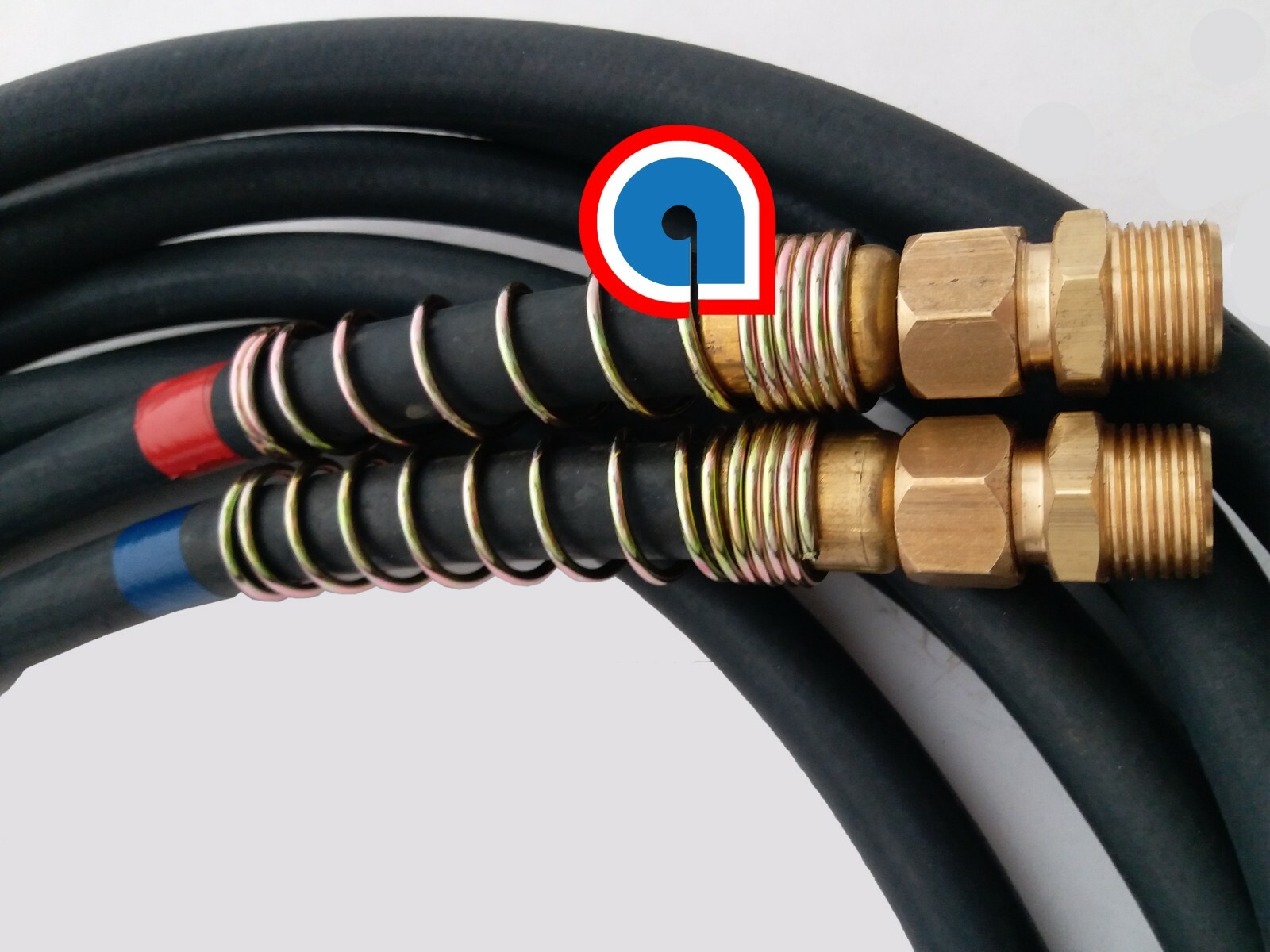 Rubber Air Line 15 ft w/Red & Blue handles+Gladhands Ref:11-8115,179.3009.15