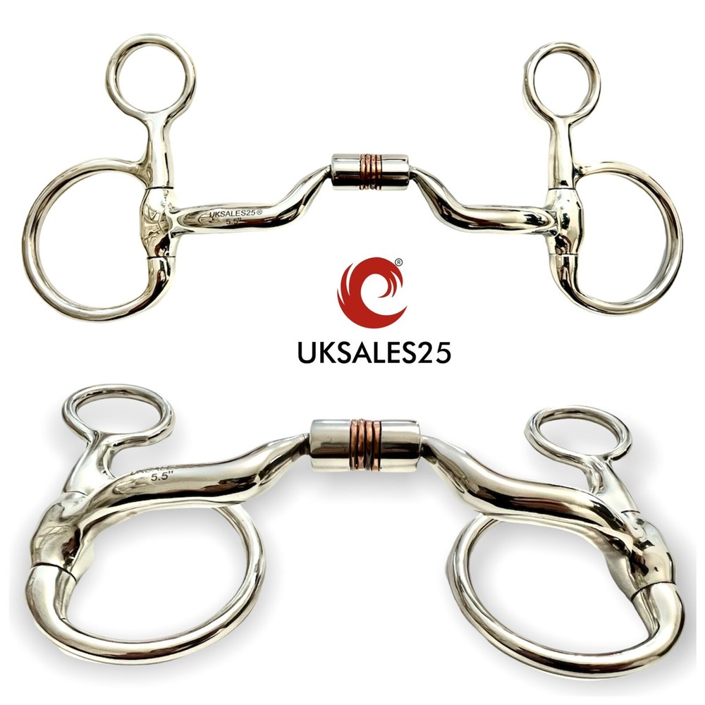 Western Hanging Cheek Comfort Bit Copper Roller & Inserts  *SAME DAY DISPATCH*