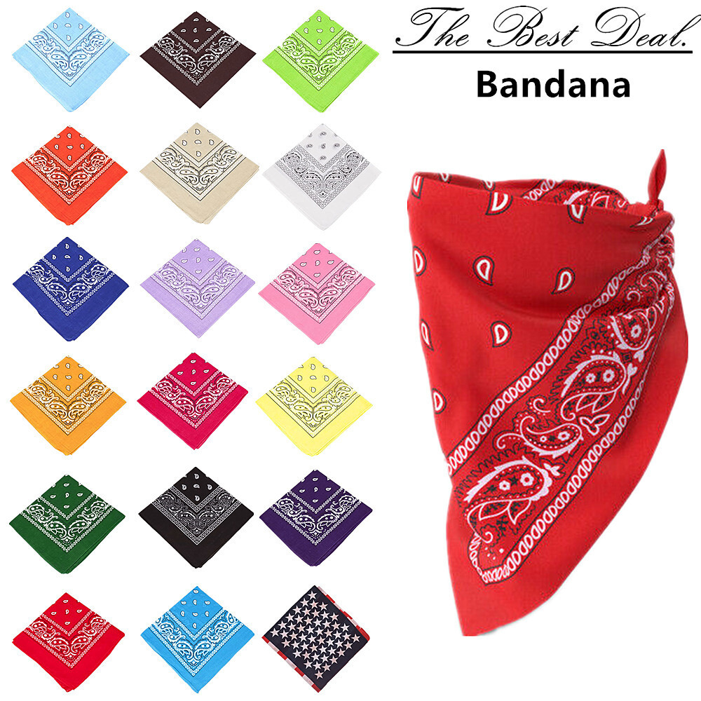 Mens Womens 3/6/12 Pack Lot Paisley Print Bandana 100% Cotton Head Warp Scarf