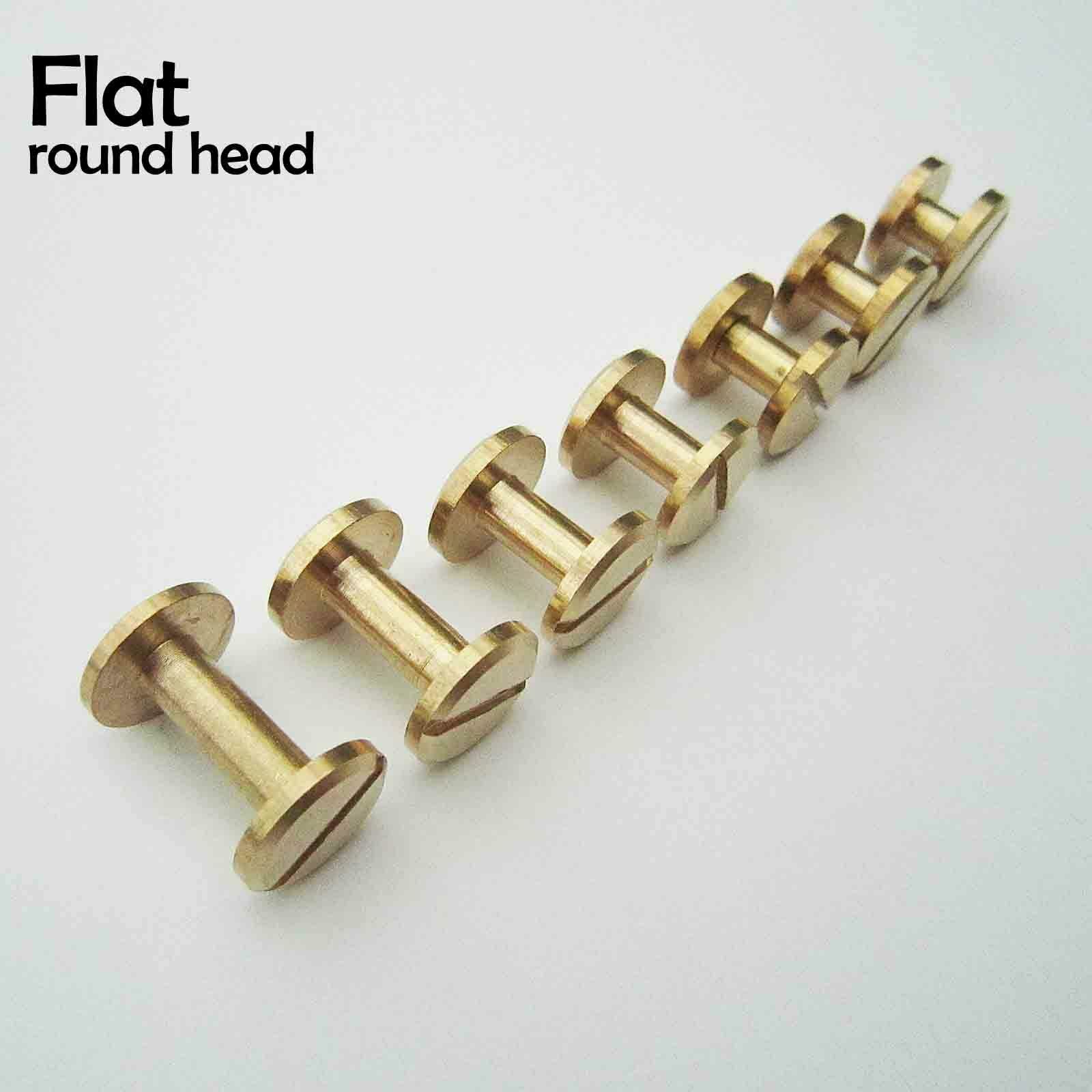 10/20/50Pcs Stud Bind Rivet Brass For Leather Belt Wallet Chicago Screw Nail