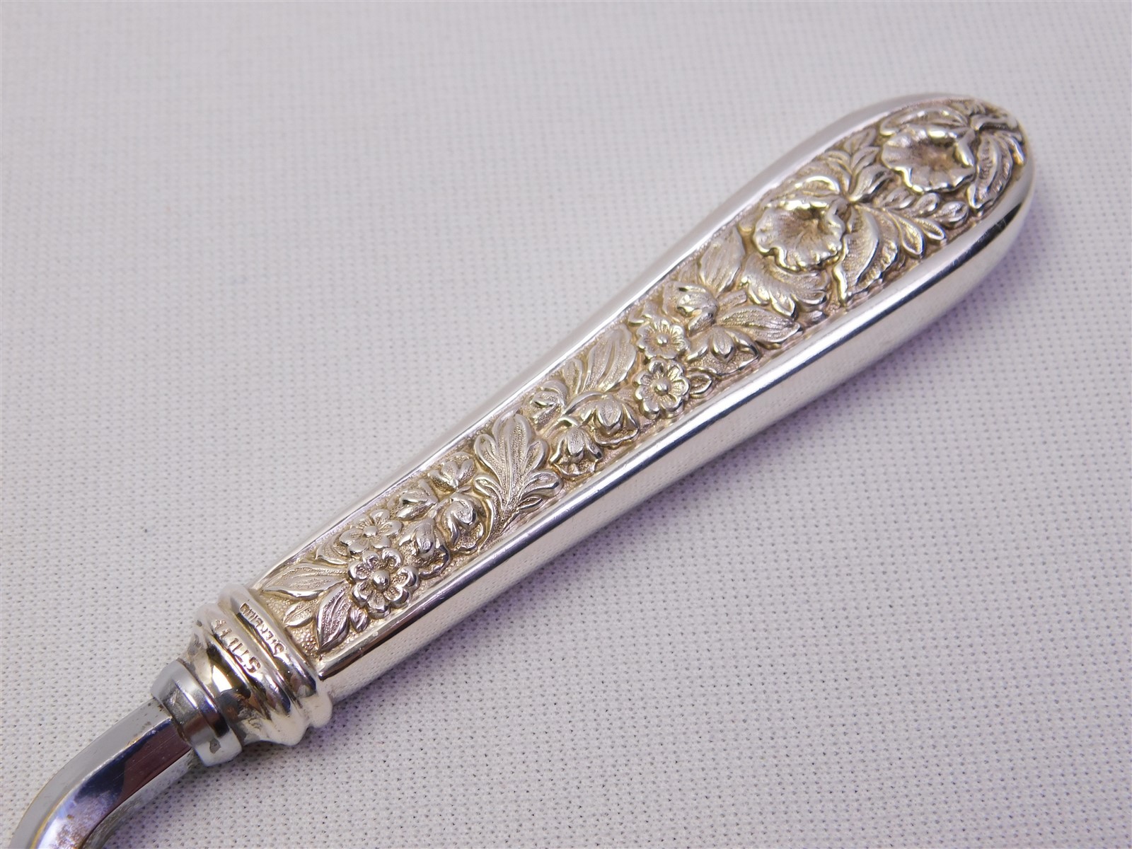 Vtg S. Kirk & Son Stieff Rose Sterling Silver Handles Cake Serving Set