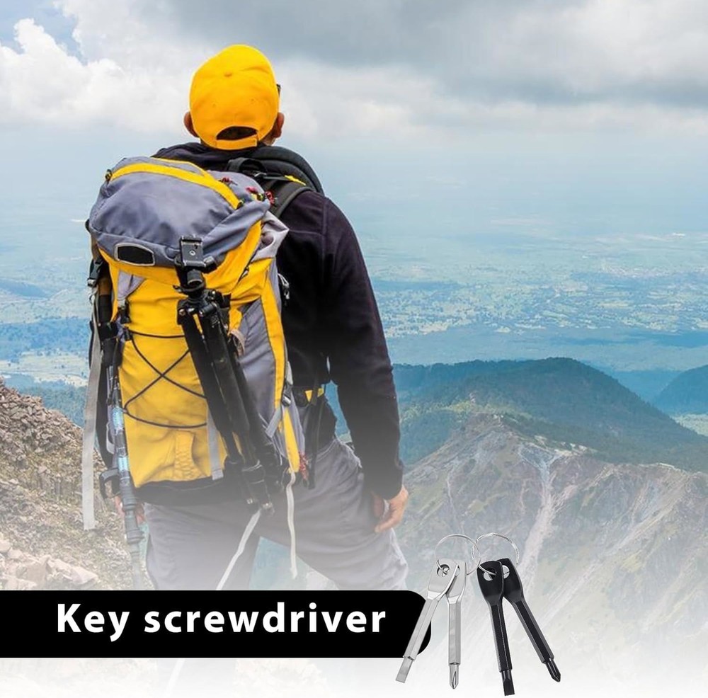 8Pcs Portable Mini Keychain Screwdriver Set Phillips Slotted Head Screwdrivers