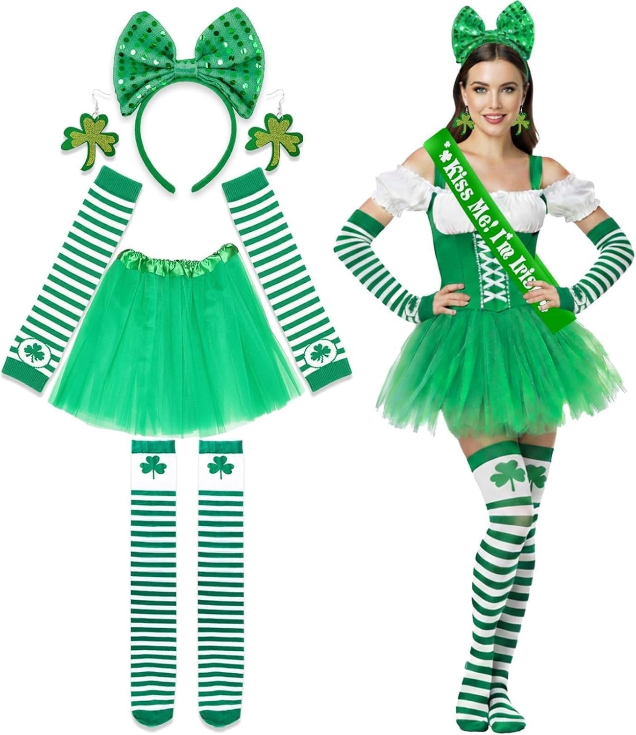 St. Patrick's Day Costume Accessories Set - 6 Piece Green St Patrick’s Day Tut