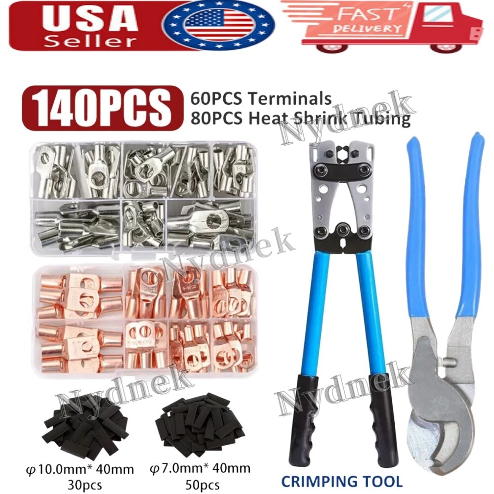 280PCS Car Copper Lug Ring Terminals Cable Electrical Wire Crimp Connectors Kit