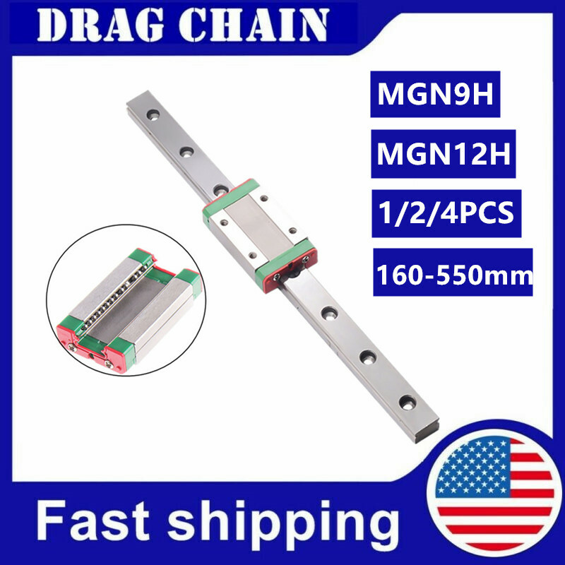 1/2/4PCS MGN9H MGN12H MGN15H Miniature Linear Slide Rail Guide+Block 3D Printer