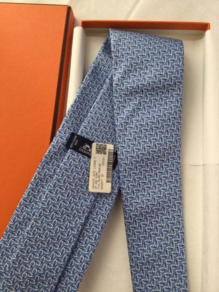 HERMES Tie Light Blue