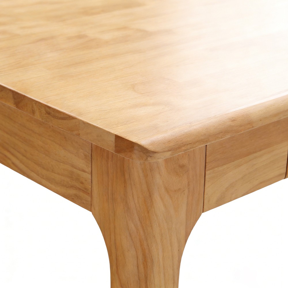 Modern Solid Wood Writing Desk with 2 Drawers, Compact Office Desk