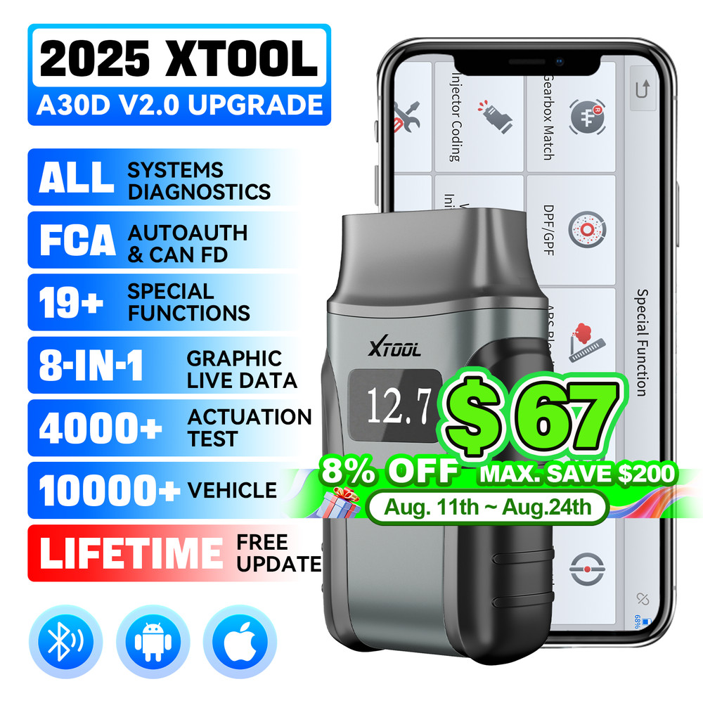 XTOOL A30D OBD2 Scanner Bidirectional Scan Tool Diagnostic Full System Bluetooth