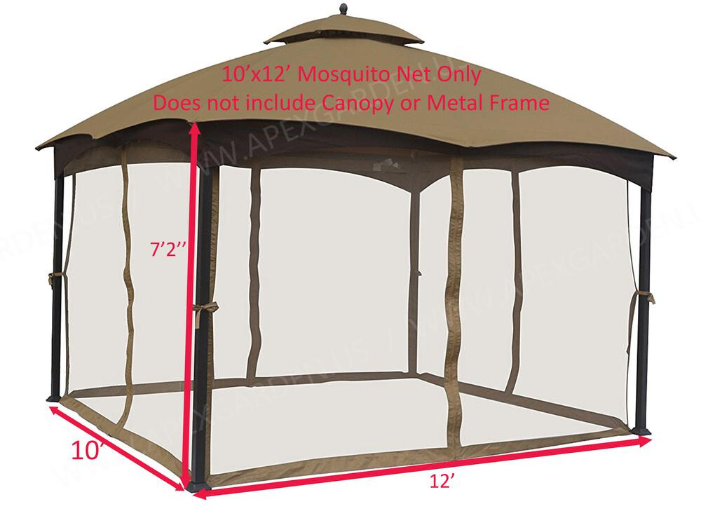 Universal Gazebo Replacement Mosquito Netting Weather-Resistant 10 ft. x 12 ft.