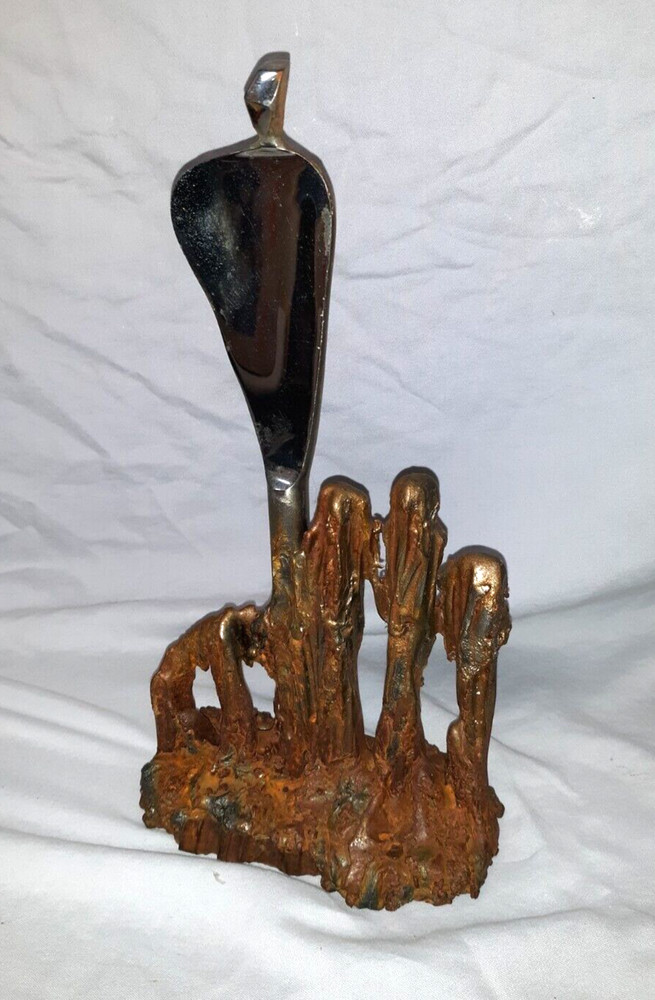 Brutalist Iron Sculpture Signed Kramar