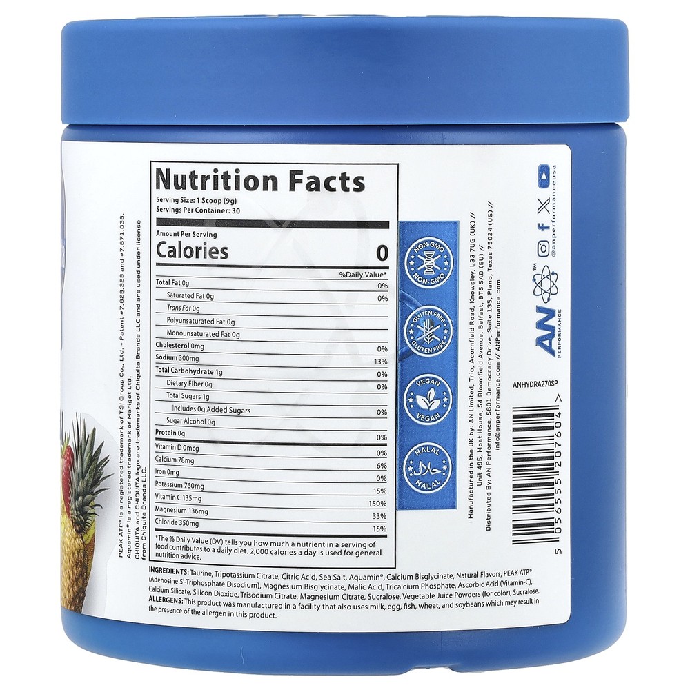 Hydration, Pineapple Strawberry, 9.5 oz (270 g)