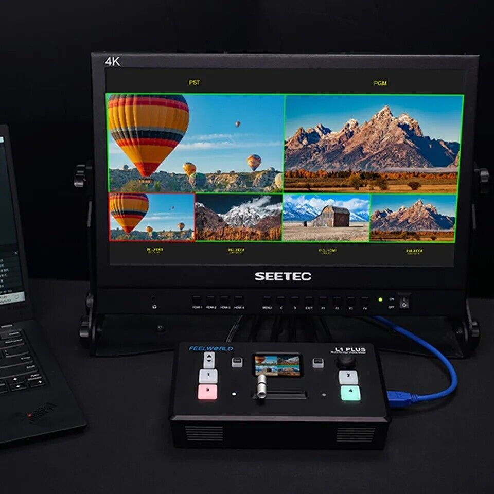 FEELWORLD L1 PLUS Multi-camera Video Mixer Switcher TouchScreen Live Streaming