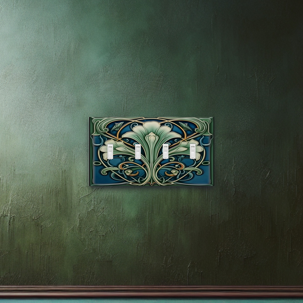 Art Nouveau Vine-stained glass design Light Switch Plate outlet cover home decor