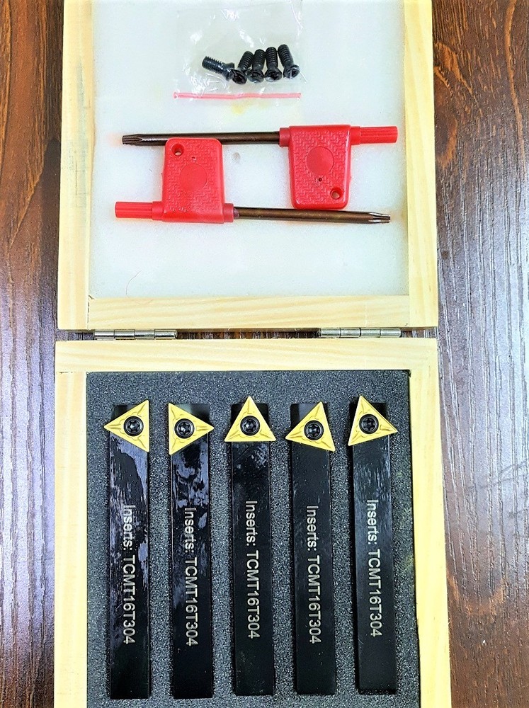 5 pcs Indexable Turning Tool Set,12MM,with TiN coated inserts