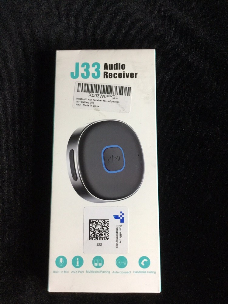 Bluetooth 5.3 Receiver Pair 2 Devices Aux Receiver 3.5mm Battery 16 Hours Mic….