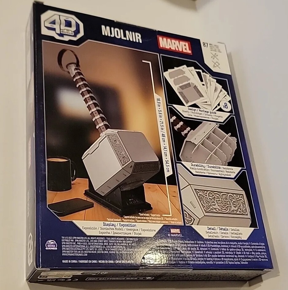 Marvel: 4D Build Thor Mjolnir Hammer 3D Puzzle Spin Master