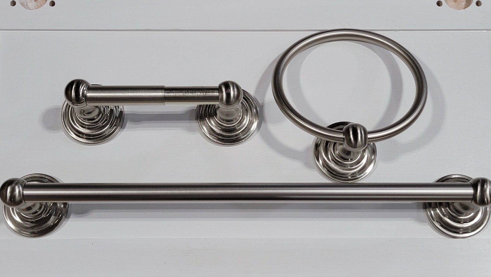Satin Nickel Bathroom Accessories Set Towel Bar Towel Ring Tissue Holder