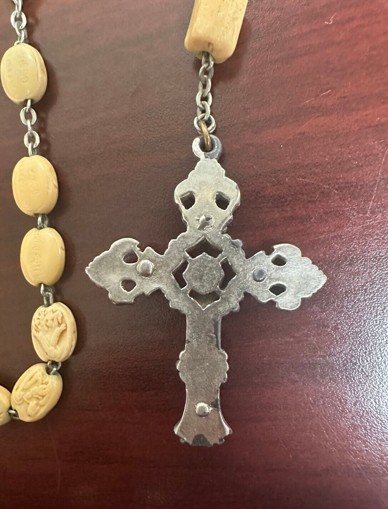 Vintage Double Sided Civelli Litany Beads 22" Rosary #703