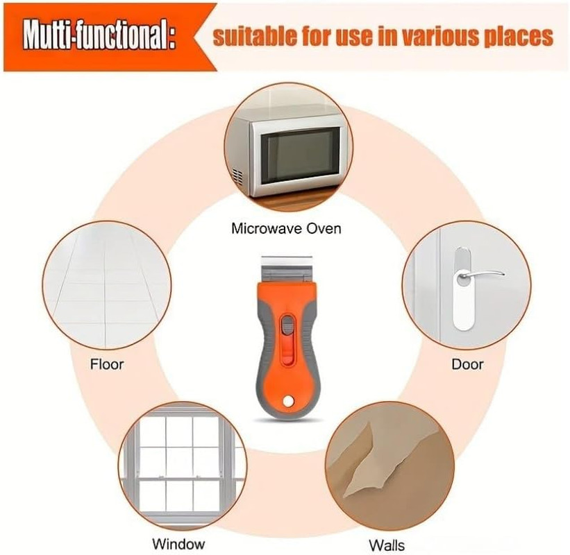 Retractable Razor Blade Scraper Tool, 2 Pack with 20 Extra Replacement Blades, S