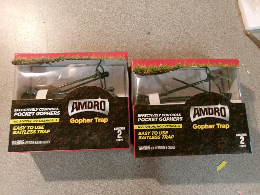 AMDRO Gopher Trap Twin-Pack Bundle! 4 Traps  upstairs