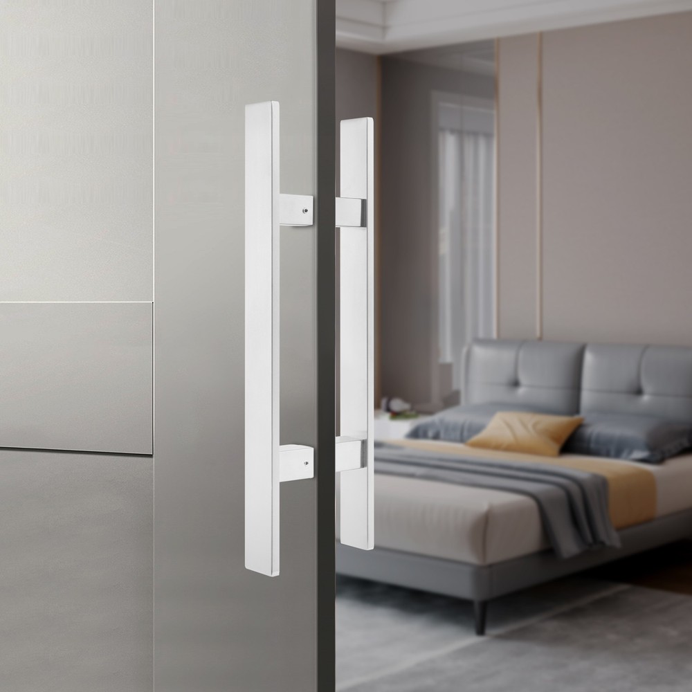 Stainless Steel Double Sided Push Pull Door Handle, H-shaped Door Pull Handle