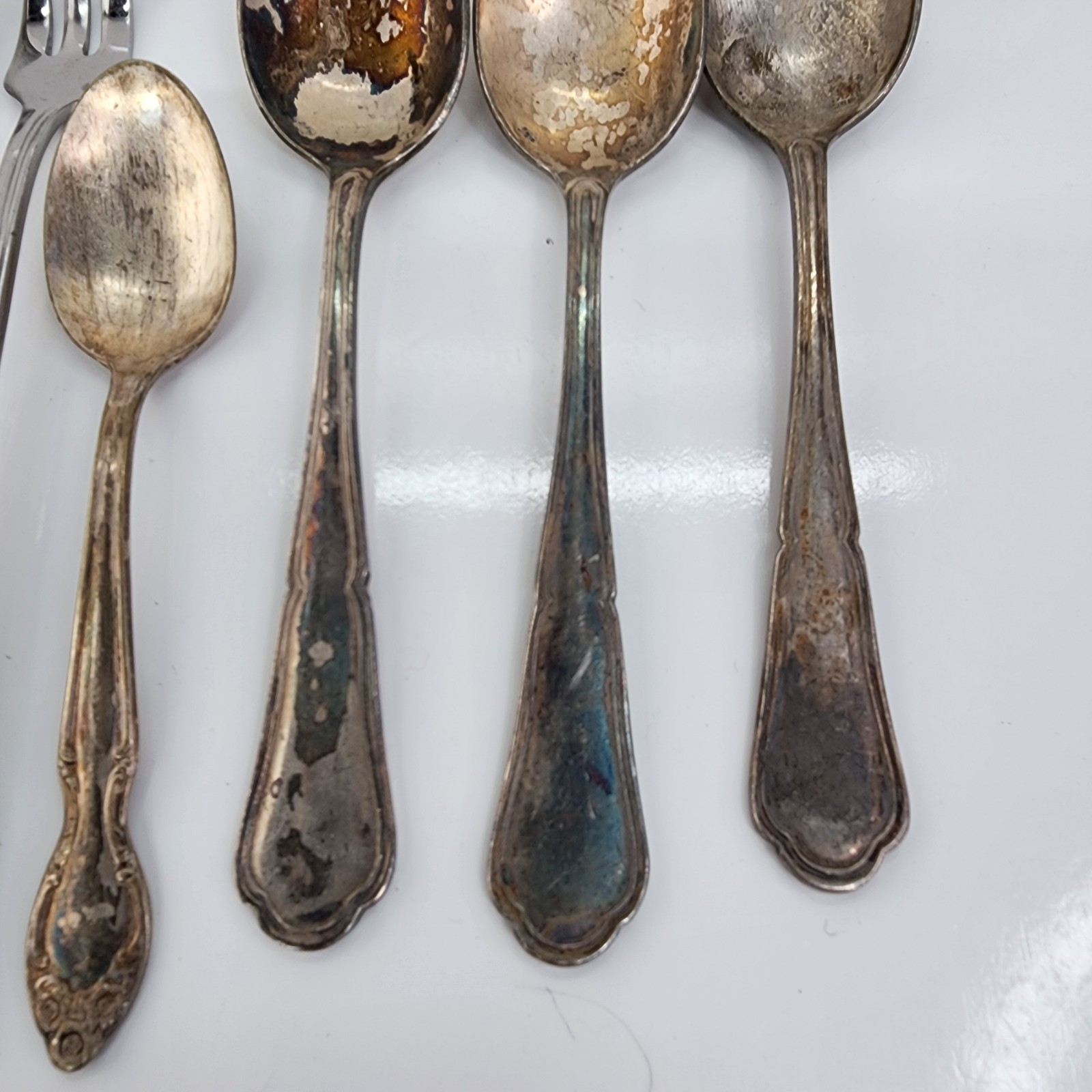 Lot 8 Vintage Silverplate Flatware Forks Spoons Mixed Patterns Craft ACME Rogers