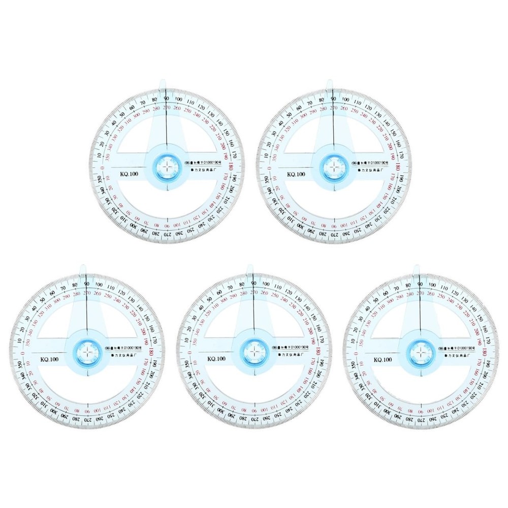 10 PCS Swing Arm Protractors Plastic 360-Degree Circle Drawing Tool