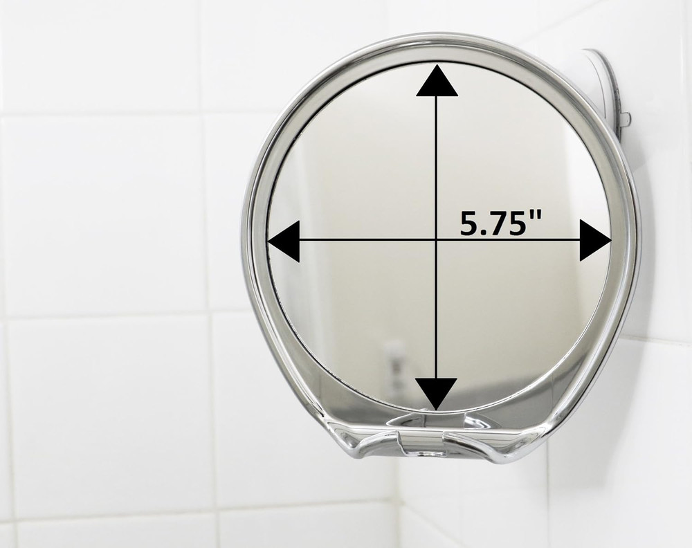 Fogless Shower Mirror with Power Locking Suction Cup, Built-In Razor Hook and 36