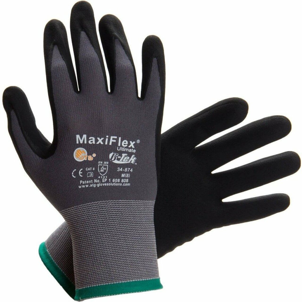 34-874 MaxiFlex Ultimate Micro Foam Nitrile Grip Coated PROTECTIVE WORK GLOVES