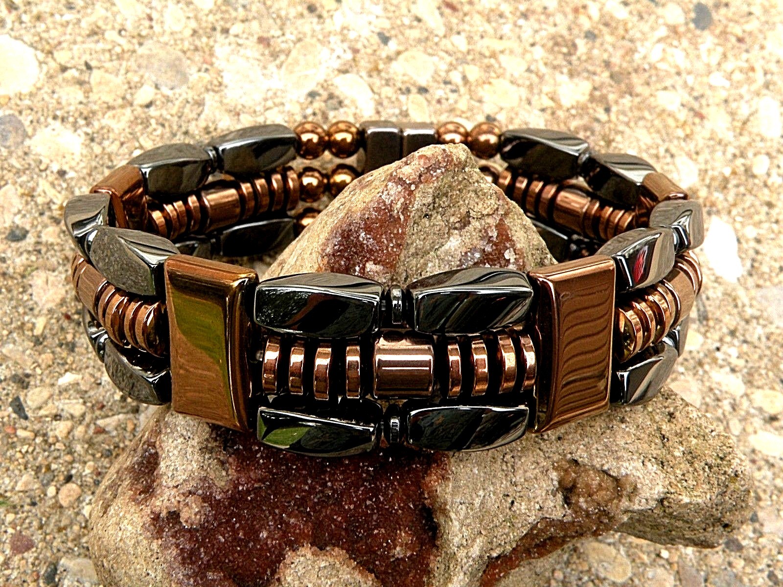 Magnetic Therapy Hematite Arthritis Power Bracelet Anklet Necklace 3 Row AAA+