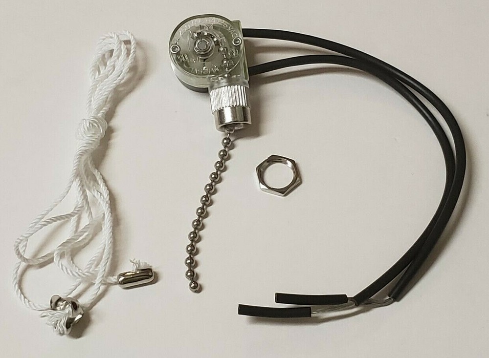 NICKEL PULL CHAIN CANOPY SWITCH SINGLE CIRCUIT NEW 30044J