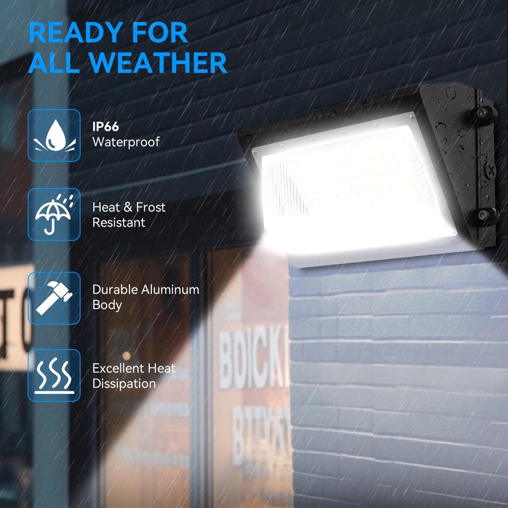 120W LED Wall Pack Light with Dusk-to-Dawn Sensor, 16800LM 5000K LED Security...