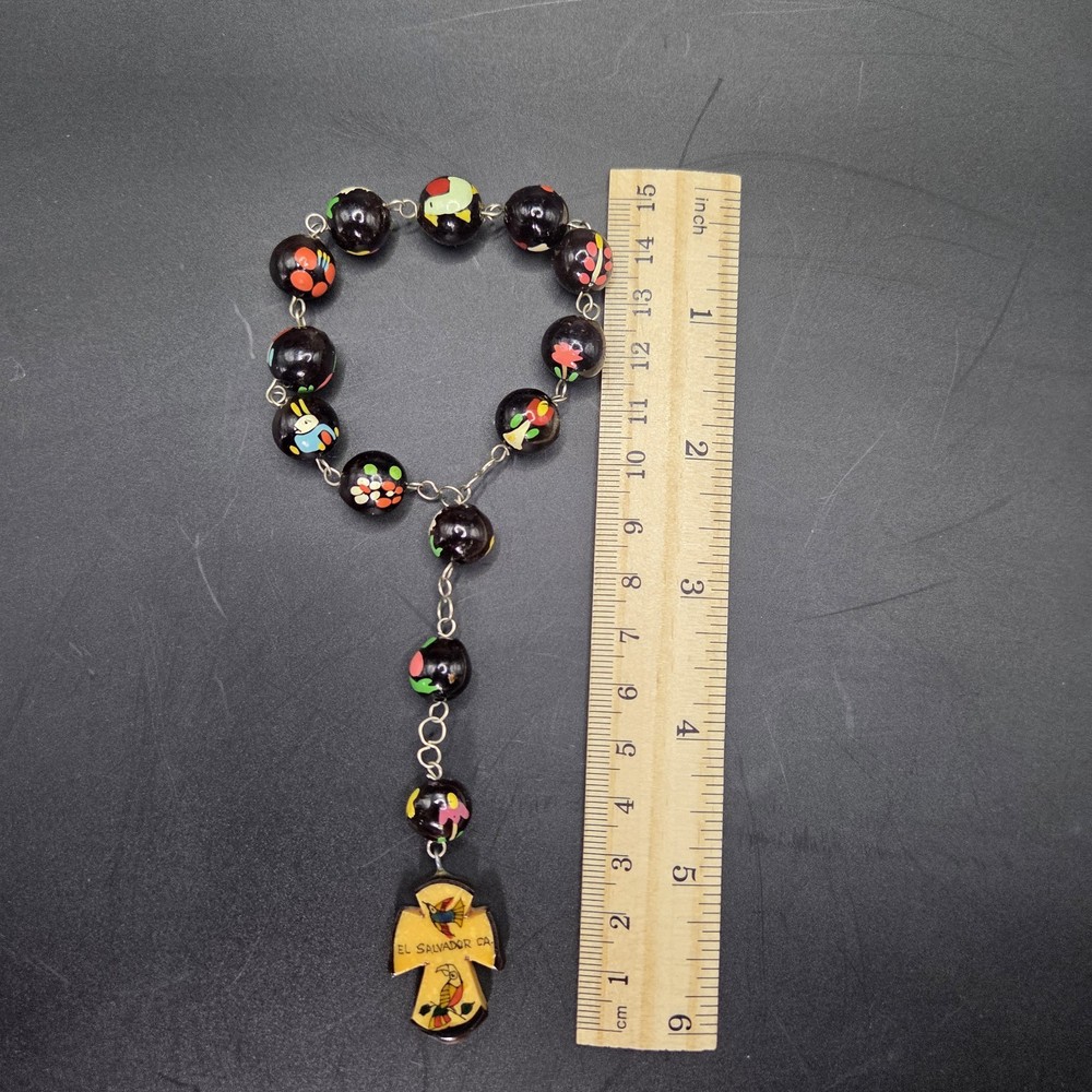 Hand Painted Rosary El Salvador
