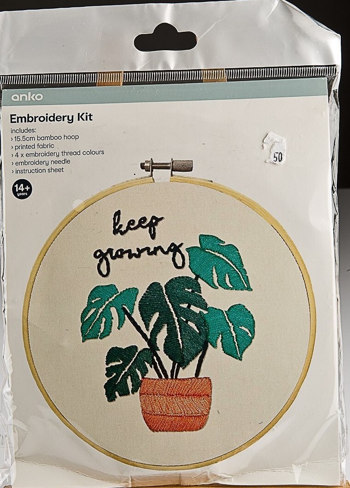 Anko Sealed Embroidery Kit Keep Growing 