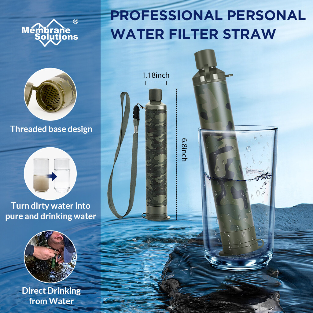 3xPortable Water Filter Straw Personal Water Purifier w/Carry Case Emergency Kit